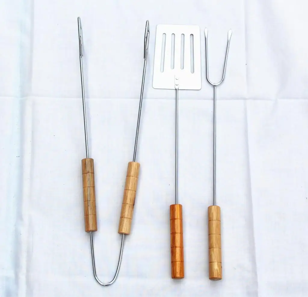 3 BBQ pcs set Kitchen tongs Forks Spatulas grill utensilien tools set