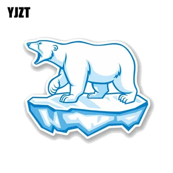 

YJZT 15CM*11.9CM Cute Polar Bear Decal PVC Motorcycle Car Sticker 11-00755