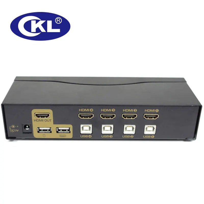 CKL 4 ميناء USB السيارات مفتاح ماكينة افتراضية معتمدة على النواة الدعم زر التبديل الفيديو متعددة هدمي الجلاد ل لوحة المفاتيح ماوس 1080 وعاء (CKL-94H)