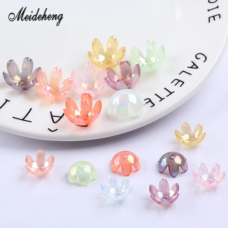 

Acrylic Flower Beads Transparent Six petals Beads For Jewelry Making Hair ornament Bracelets Women Materials For Jewelry Design