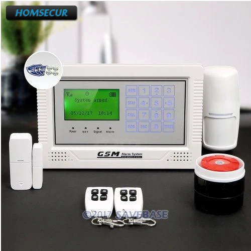 HOMSECUR App Controlled Wireless GSM LCD Home Security font b Alarm b font System with Friendly