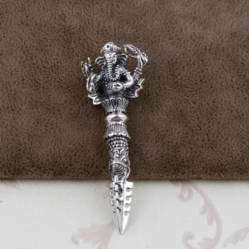 

Sterling Silver Pendant S925 Sterling Silver Wholesale Silver Antique Style Mens Ganesh ritual Pendant