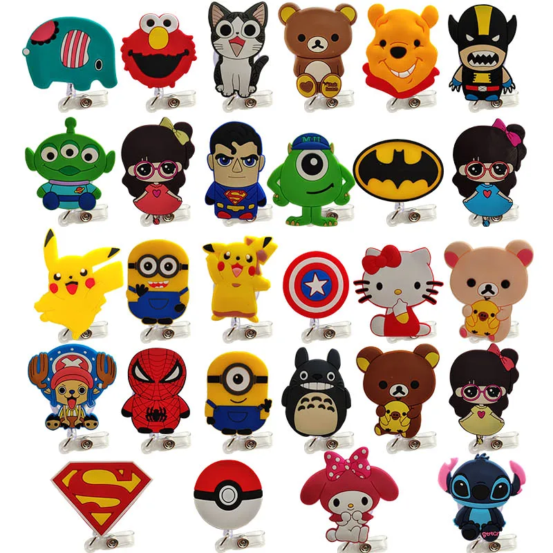 2019 New Cartoon Retractable Pull Badge Reel ID Lanyard Name Tag Card Nurse Badge Holder lovely Kids Reels