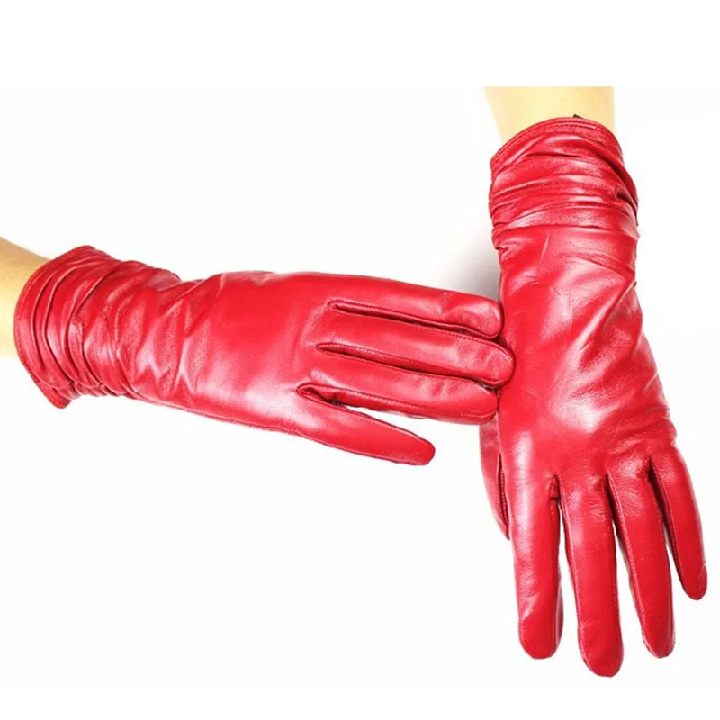 Najtaniej Rękawiczki z owczej skóry damskie klasyczne elastyczne cienkie wełniana podszewka wiosenne i jesienne odkryte damskie rękawice do jazdy owiec