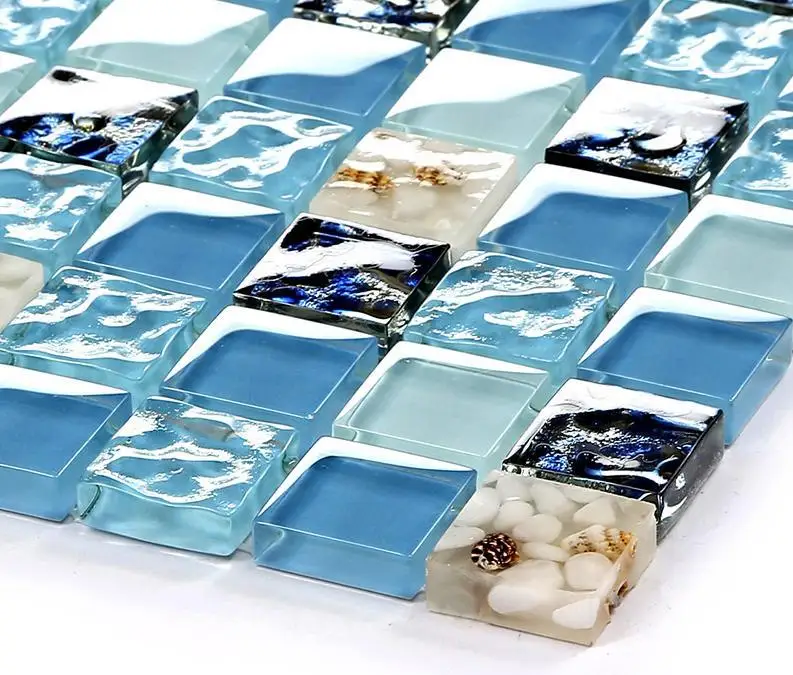 Sea Shell Crystal Gl Mosaic Tiles For Bathroom Wall Sea Shell Crystal Gl Mosaic Tiles For Bathroom Wall Shower Kitchen Backsplash Mediterranean Free Shipping In Stickers From Home