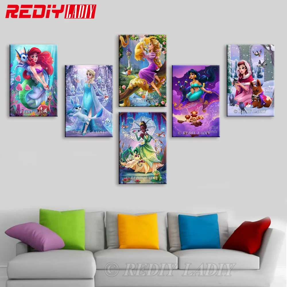

Diamond Embroidery Cartoon Princess 5D Diamond Painting Cross Stitch Christmas Decoration Full Square Rhinestones Mosaic Pattern