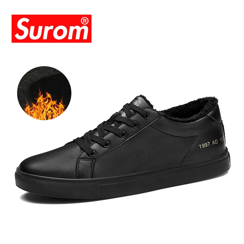 Vente SUROM Marque de Designer Hommes Casual Chaussures D été Respirant Mode Blanc Sneakers Hommes Chaussures En Cuir mocassins mâle tenis krasovki