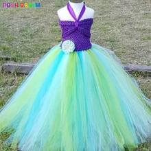 Шикарное платье русалки для девочек платье-пачка принцессы русалки с цветочным рисунком для девочек вечерние платья на день рождения