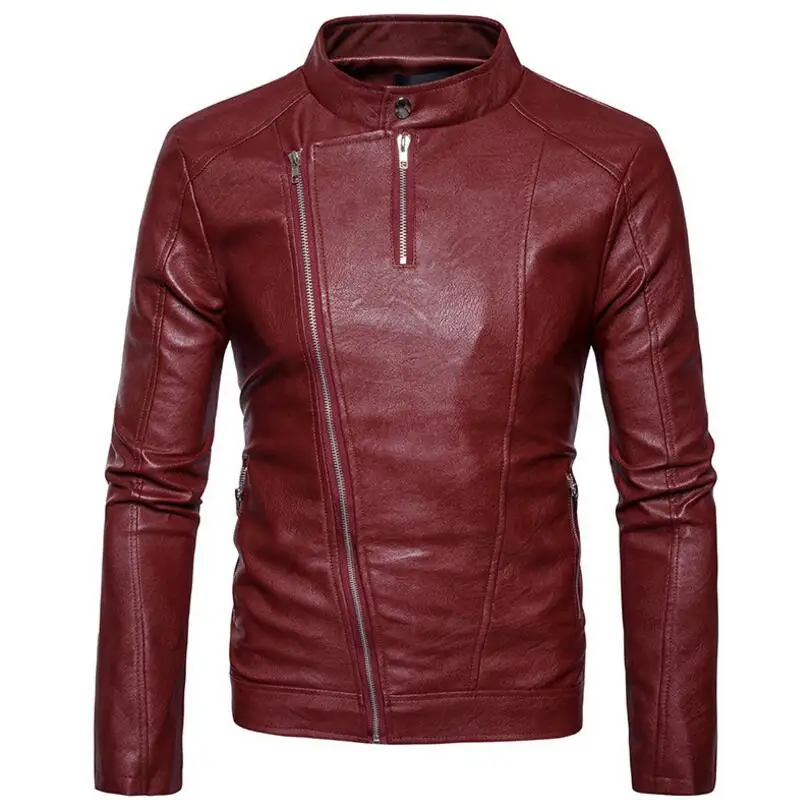 Mens Faux Leather Coat Brown Leather Jacket Men High Fashion Quality
