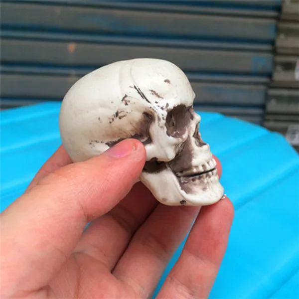 Cool Scary Mini Skeleton Heads Figure Prank joke toy punk Ghost House decoration - 2