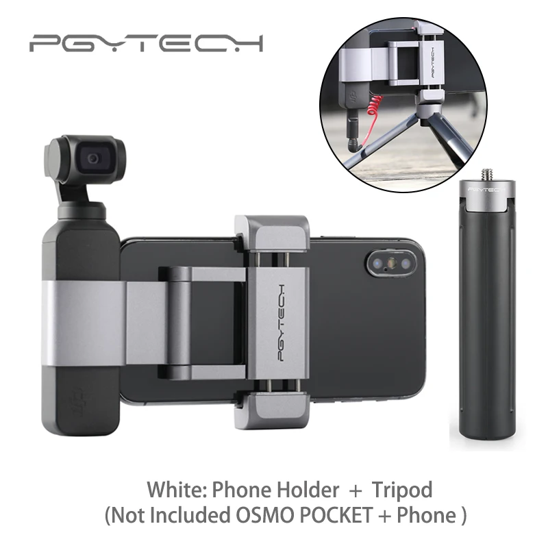 

DJI OSMO Pocket Foldable Phone Holder Plus PGYTECH OSMO Tripod Compatibility OSMO Pocket smartphone adapter Folding design
