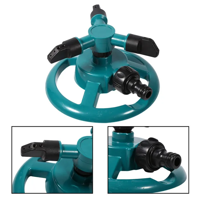 Garden Watering Systems 360 Degree Automatic Rotating Watering Sprinkler Irrigation System 3 Nozzle Pipe Hose Garden Tools
