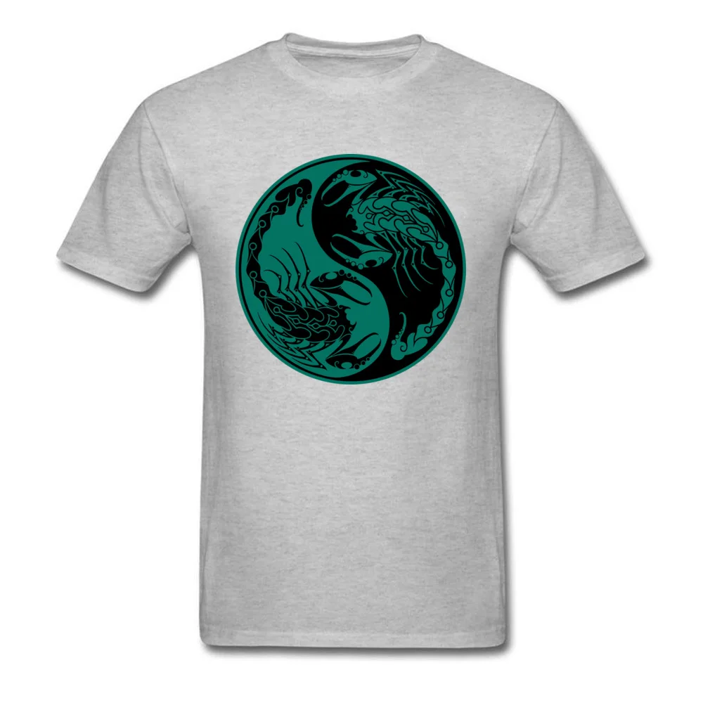  Men Tshirts Fashionable Group Tops T Shirt 100% Cotton Round Collar Short Sleeve Funny Tees Summer Wholesale Teal Blue and Black Scorpions Yin Yang grey
