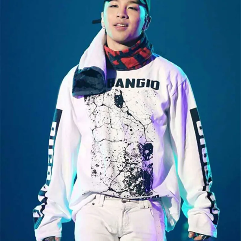 WXCTEAM BIGBANG Gdragon Толстовка Peaceminusone Весна Осень Длинные рукава толстовки корейский хлопок Harajuku повседневные толстовки