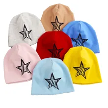 2017 New Baby Cotton Hats Star Print Caps For Boys Girls Cotton Knit Spring Autumn Winter Children Warm Hats Kids Child Beanies