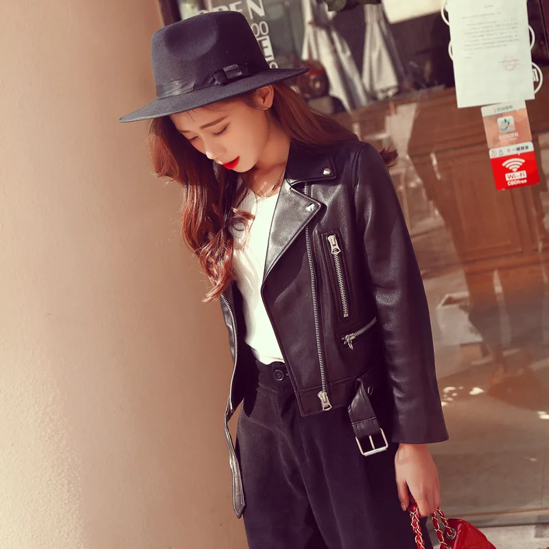 

Real Leather Jacket Woman Spring 2019 Genuine Sheepskin Coat Female Streetwear Korean Bomber Jackets Chaqueta Mujer MY3210