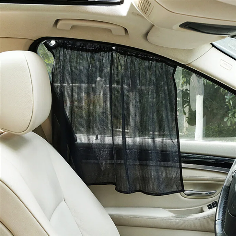 

2Pcs 52cmx80cm Car Sun Shade Window SunShade Drape Visor Valance Curtain Windshield Sunshade Adjustable Foldable Car Styling