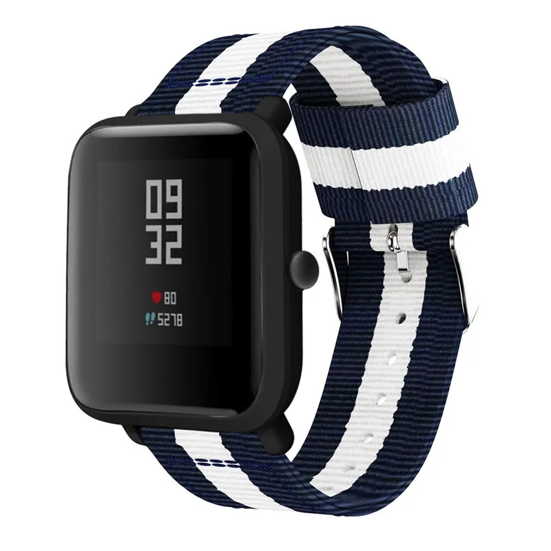 Ремешок нейлоновый для смарт часов xiaomi Amazfit Bip Youth браслет Samsung Gear S2 Huami Bit 20