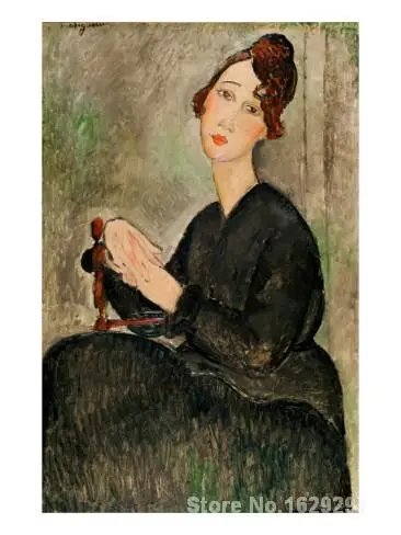 

modern colorful paintings Portrait of Dedie Hayden by Amedeo Modigliani High Quality Hand painted