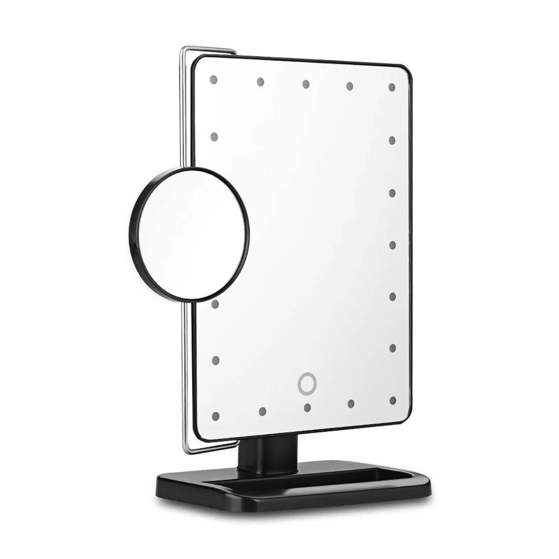 

HTHL-20 LED Light Touch Screen Make-up Mirror Cosmetic Stand Mirror 10X Magnifying Black