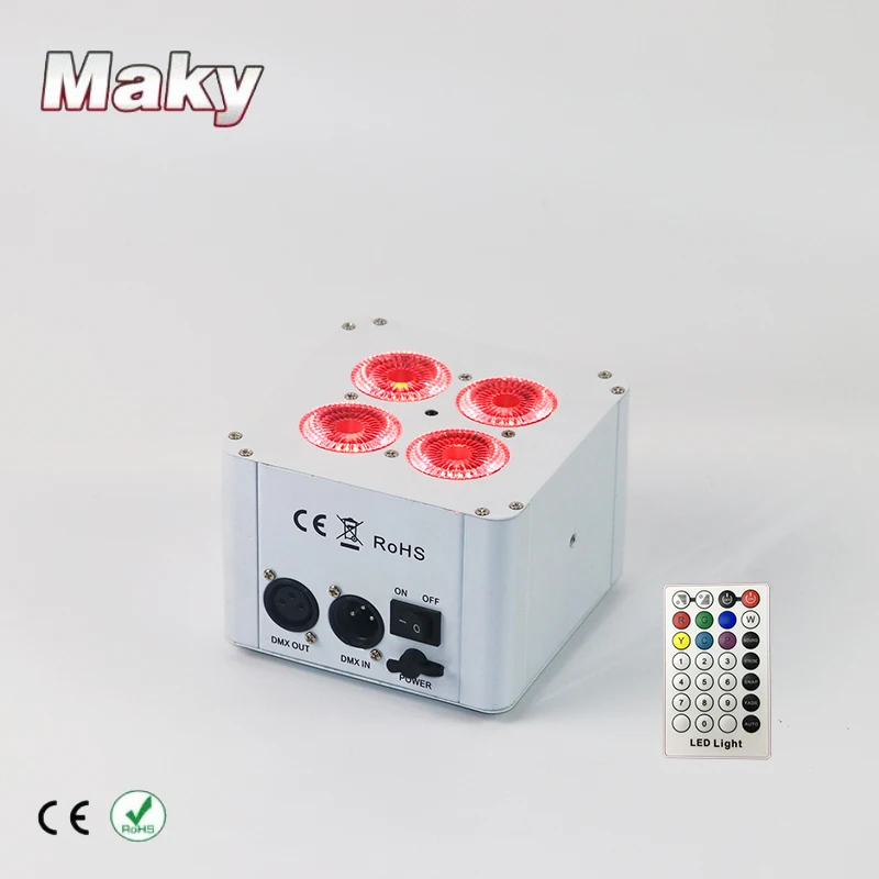 Бесплатная доставка светодиодный аккумулятор 4x18 Вт RGBWA + UV 6 беспроводной dmx и ИК