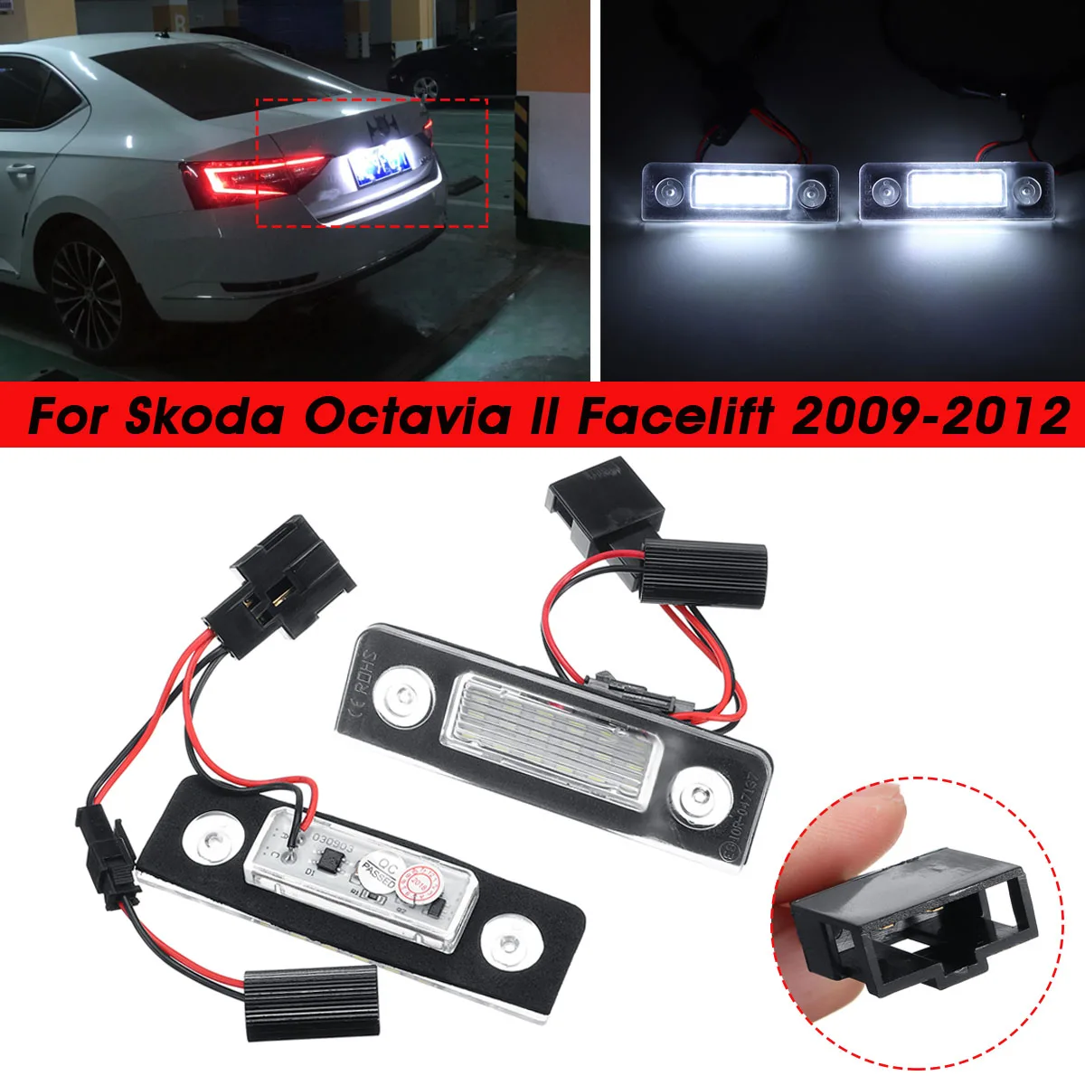 Genuine LED CANBUS Rear Number Plate Light Licence Lamp VW Skoda SEAT Audi