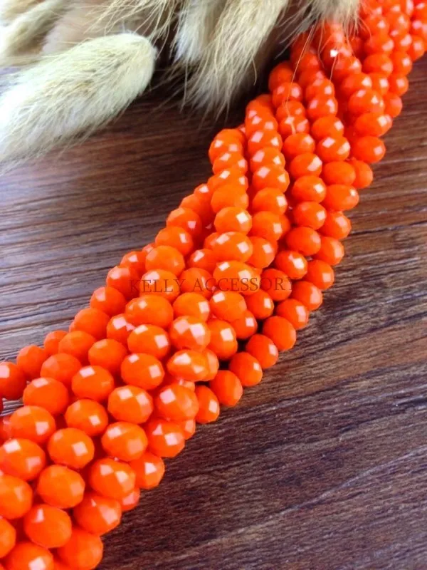 6MM 500Pcs Porcelain Of Orange Crystal Beads Round Glass Loose Bead