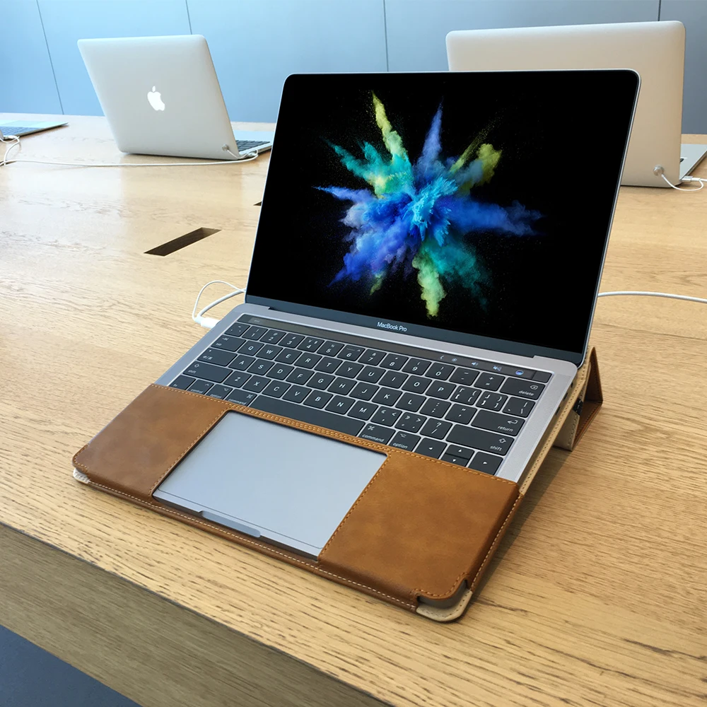 Jisoncase чехол для ноутбука MacBook Pro Retina 13 15 дюймов с Touch Bar чехол Luxury стенд Дизайн PU кожаный чехол тетрадь сумка