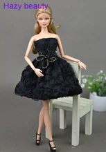 Hazy beauty Pretty dress accessories Gifts Black Short Dress clothes for Barbie dolls BBI001011