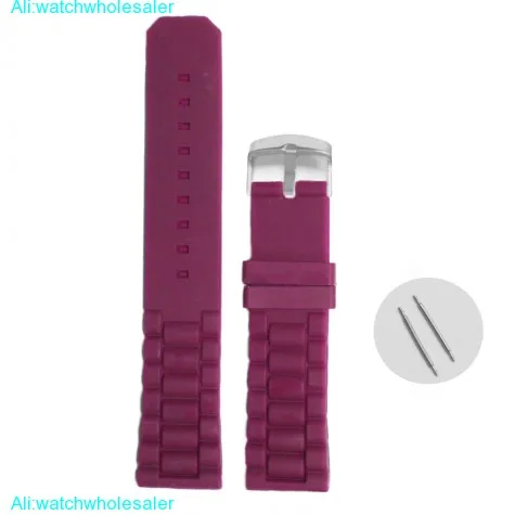 22mm Nice Plum Color Silicone Jelly Rubber Ladies Watch Band Straps WB1052E22JB
