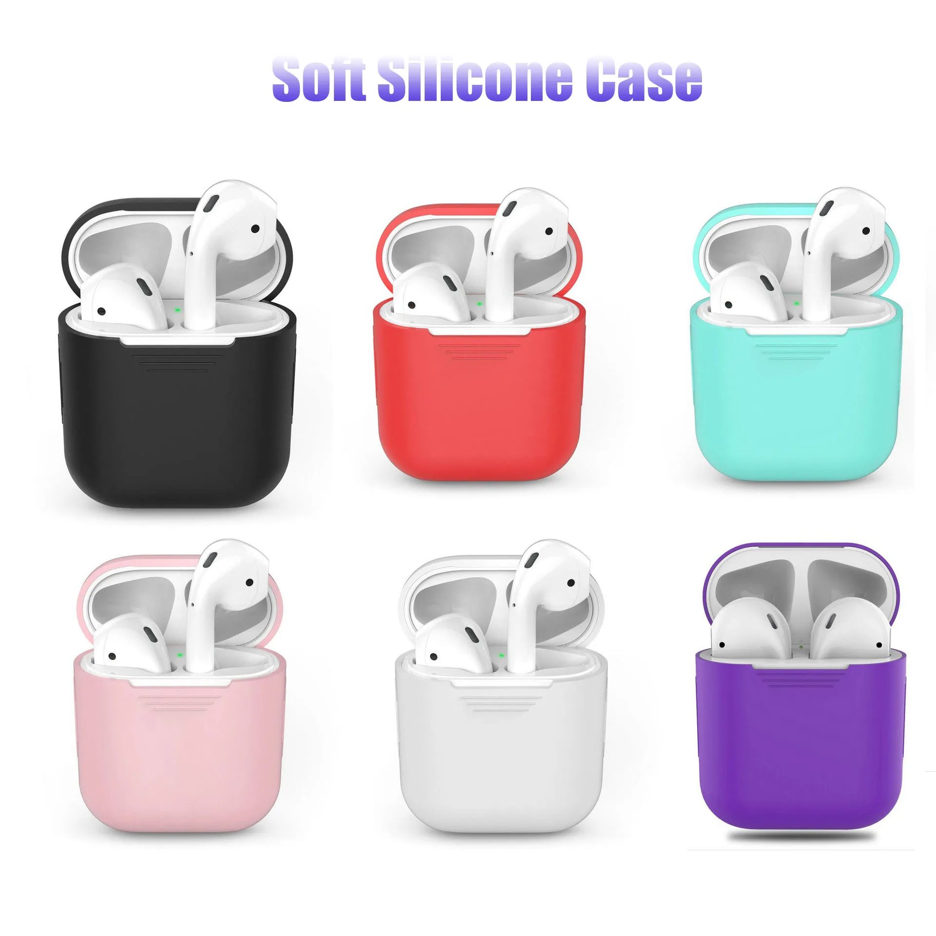 Чехол для AirPods мягкий силиконовый чехол s Apple Air pods 2 защитный чехол|Аксессуары