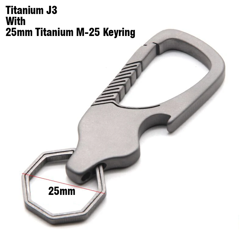 Настоящий титановый мужской брелок для ключей, пользовательский брелок для ключей, легкий титан, брелок EDC, роскошный бойфренд, лучший подарок - Цвет: Titanium-J3-TR25