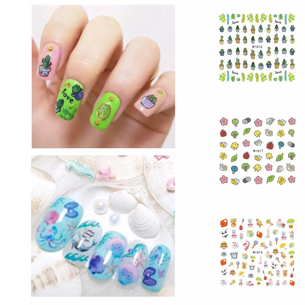 

Fashion Cartoon Animal Flower Tree Nail Sticker Water Transfer Art Decoration