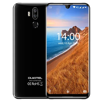 OUKITEL K9 7,1" FHD+ 1080*2244 в виде капли воды, Дисплей 6000 mAh 5 V/6A Quick Charge смартфон 4 Гб 64 Гб 16MP/8MP Face ID мобильного телефона - Цвет: Черный