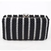 Two Sided Perlen Mode Exquisite Perlen Abendtasche Edle Elegante Perle Handtaschen Schultertasche Schwarz Perle Z13