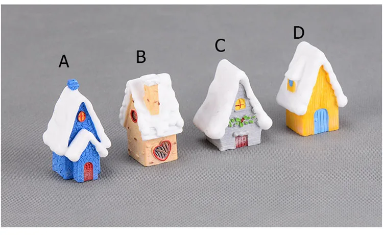 BAIUFOR Рождество Миниатюрный Мини Санта дом Вилла статуэтки для террариума Феи сад миниатюры DIY Снежный Пейзаж Модель