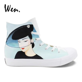 Wen Custom Hand Painted Original Design Shoes Classic Beautiful Lady High Top Women Canvas Sneakers Female Rope Soled Shoes
Wen Custom Hand Painted Original Design Shoes Classic Beautiful Lady High Top Women Canvas Sneakers Female Rope Soled Shoes