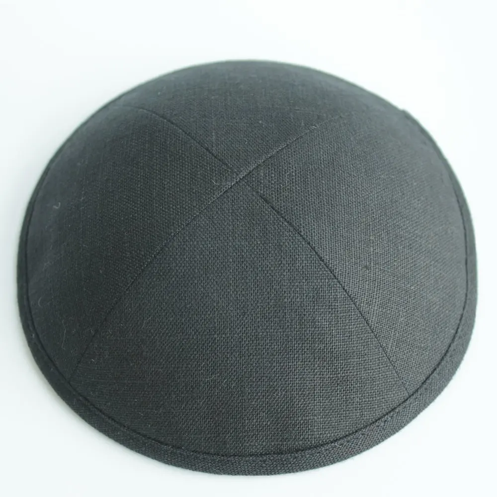 Льняные kippot еврейские Yarmulke Kippah Kippot 17 см Череп шапки для мероприятий с вышивкой