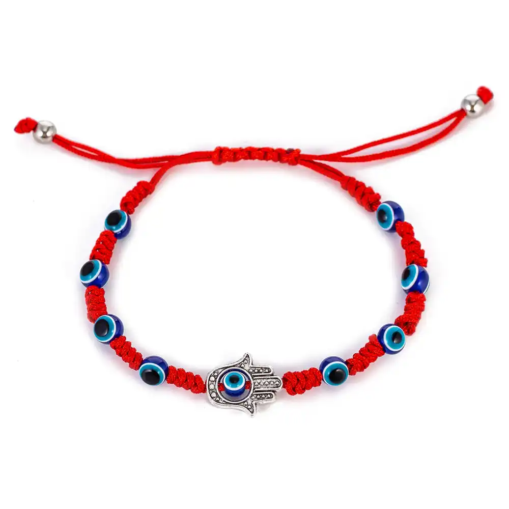 red eye Red String Kabbalah Evil Eye Charm Bracelets for Protection and Luck Adjustable Hand-Woven Red Cord Thread Friendship Bracelet Amulet Jewelry
