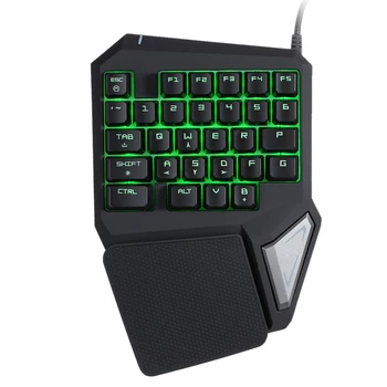 

Delux T9 Pro Keyboard Professional Gaming Keyboard One Single Hand USB Wired Esport Gaming Keyboard 29 Key LED Backlit for Gamer