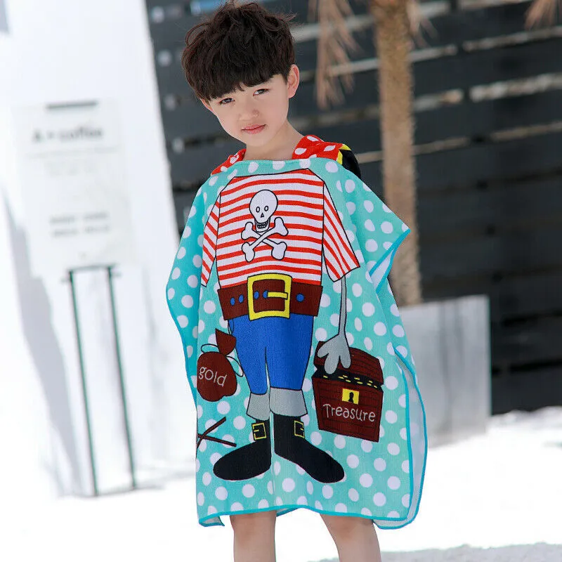 PUDCOCO NEW Kids Children Bath Soft Warm Wrap Hooded Robe Cloak Cute Cartoon Pattern Infant Blanket Kids Bath Towel