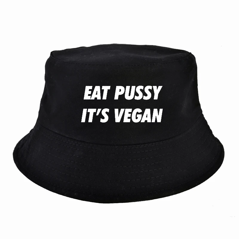 Харадзюку для мужчин и женщин eat pussy it vegan bucket hat, модные летние Панамы в стиле унисекс, шляпа в рыбацком стиле, Панама, женская панама