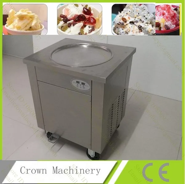 220V 110V Intelligent temperature control fry ice cream machine single round pan diameter 450mm roll | Бытовая техника