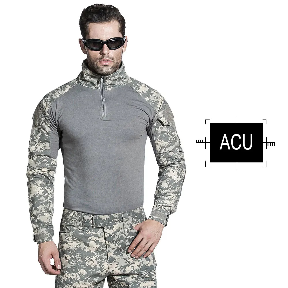 SINAIRSOFT мужские камуфляжные футболки с питоном, армейская Боевая Тактическая Военная форма, Мультикам, страйкбол, пейнтбол, налокотники - Цвет: ACU