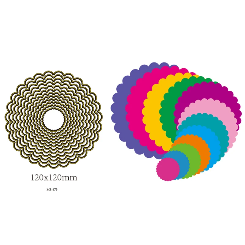 

ForeWan Handcraft Metal Steel Cutting Dies Circle Nesting Frame Embossing Die Stencil for DIY Scrapbooking Album Card Decorative