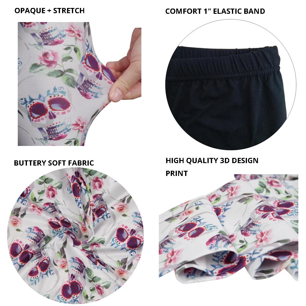 sugar skull printed leggings for women  (5)