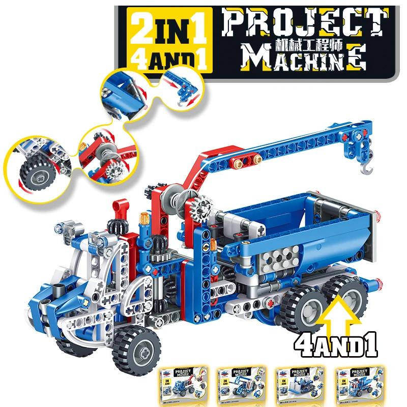 

City Engineer series building blocks Car Traimsform Compatible with leg0 children Educaition Toy present