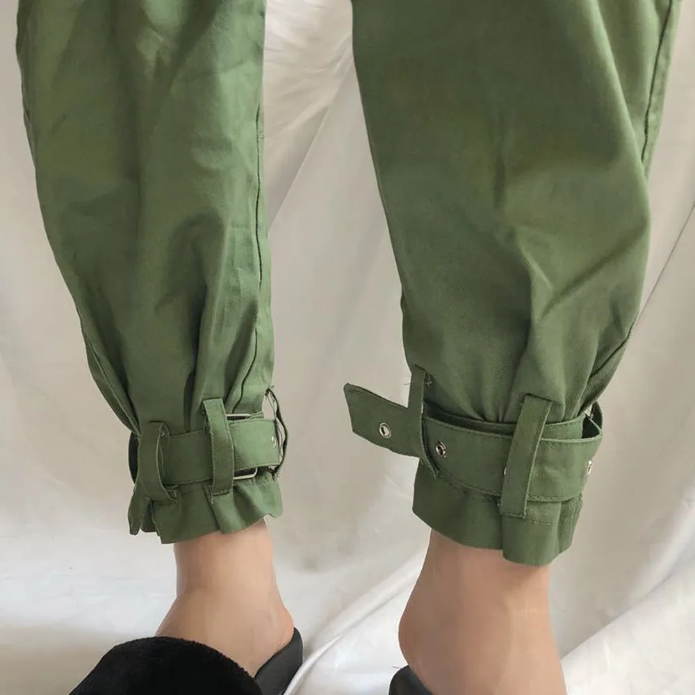 LIVA GIRL Женские однотонные тонкие повседневные брюки на лямках, свободные дышащие штаны с карманами, спортивные штаны для бега