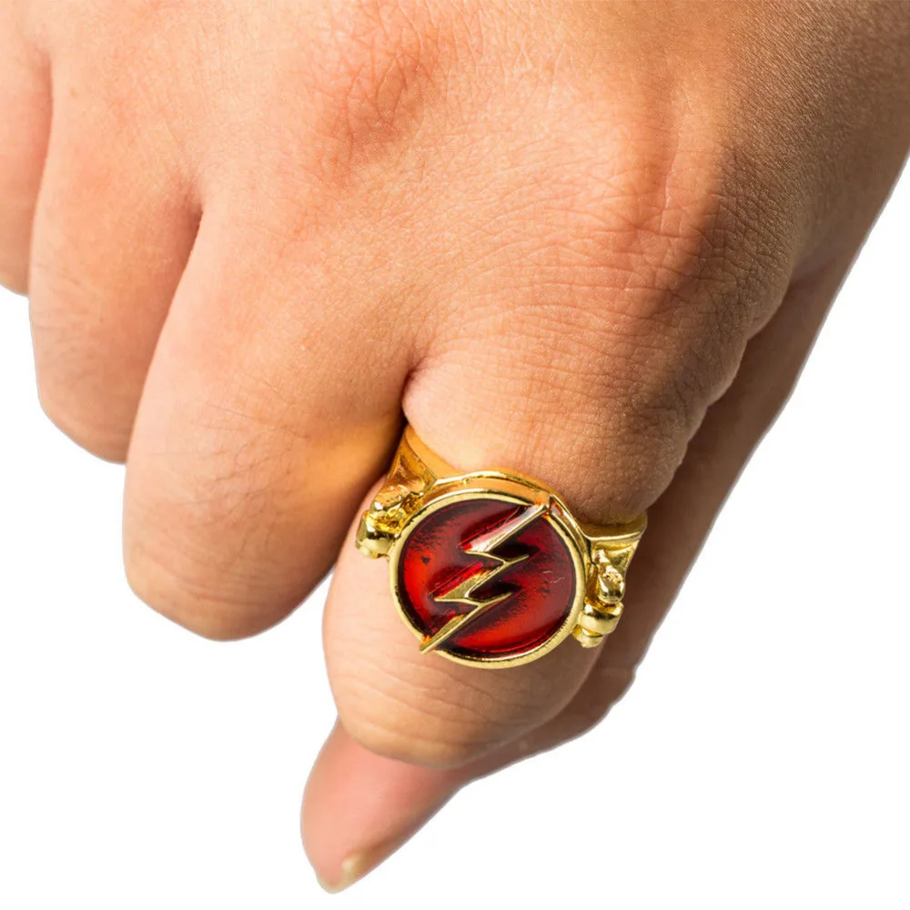 

The Flash Barry Allen Justice League Flash Cosplay Prop Lightning Bolt Logo Ring