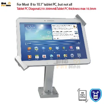 Universal da Tabuleta da Montagem da Parede para o Suporte Anti-roubo da Tabuleta da Indicação da Segurança para 7-10 Suporte Polegadas Ipad Samsung Asus Acer Huawe - Imagem 2